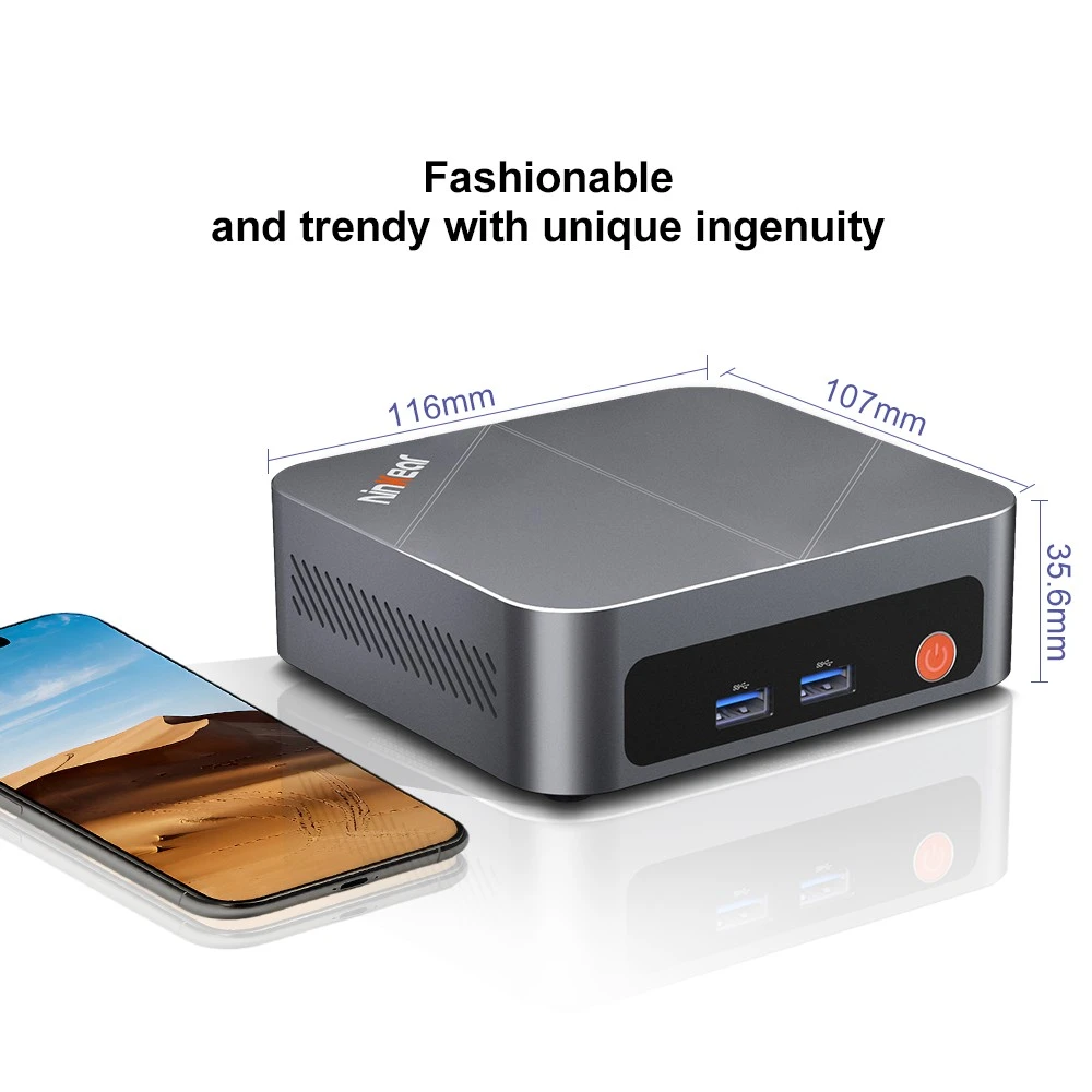 Ninkear M7 Mini PC, Intel Core i7-1185G7 4 Cores Max 4.8GHz, 16GB RAM 512GB SSD, Dual HDMI 4K Display + Type-C, WiFi 6 Bluetooth 5.2, 2*USB3.0, 2*USB2.0, 1*RJ45, 1*Audio Jack, VESA Mount