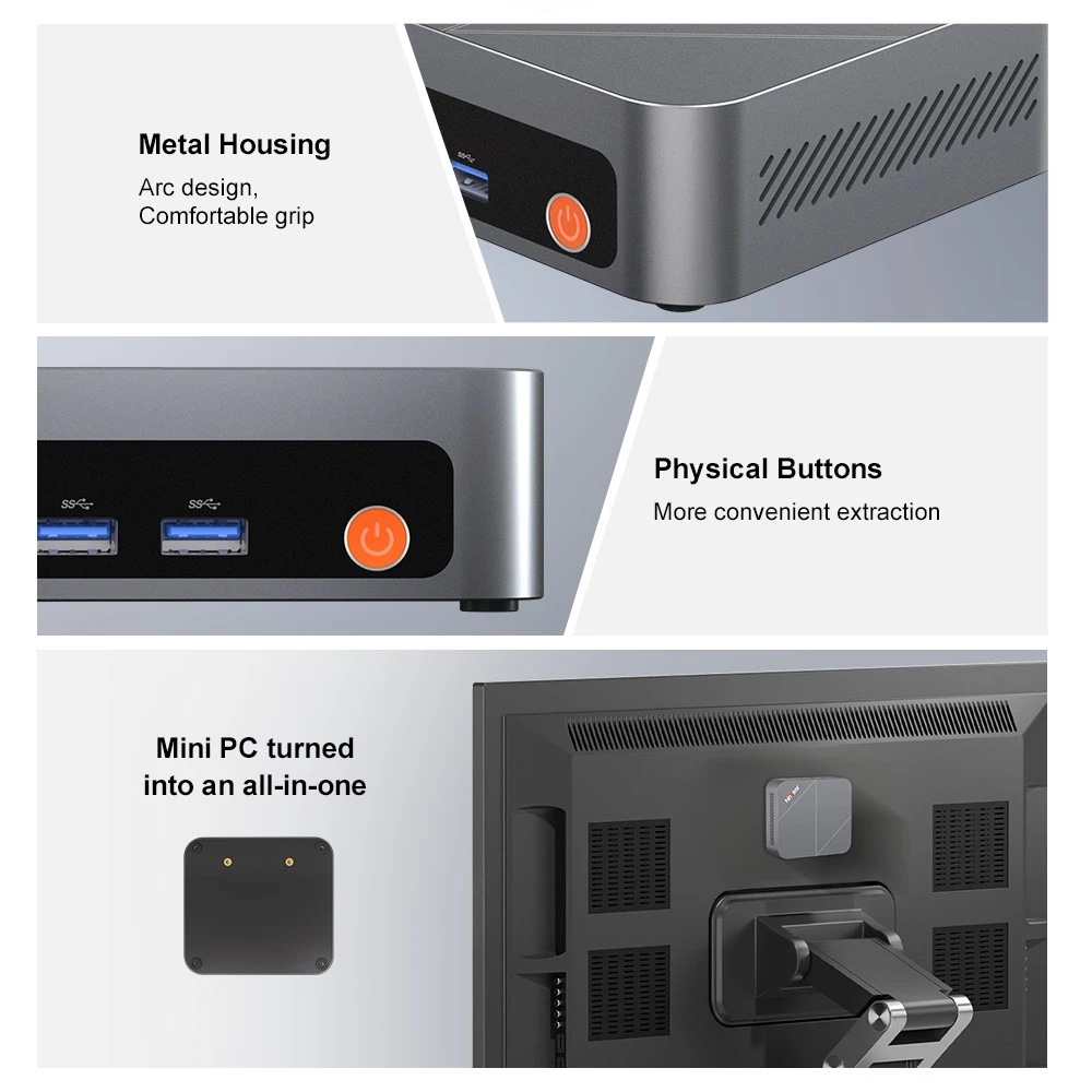 Ninkear M7 Mini PC, Intel Core i7-1185G7 4 Cores Max 4.8GHz, 16GB RAM 512GB SSD, Dual HDMI 4K Display + Type-C, WiFi 6 Bluetooth 5.2, 2*USB3.0, 2*USB2.0, 1*RJ45, 1*Audio Jack, VESA Mount