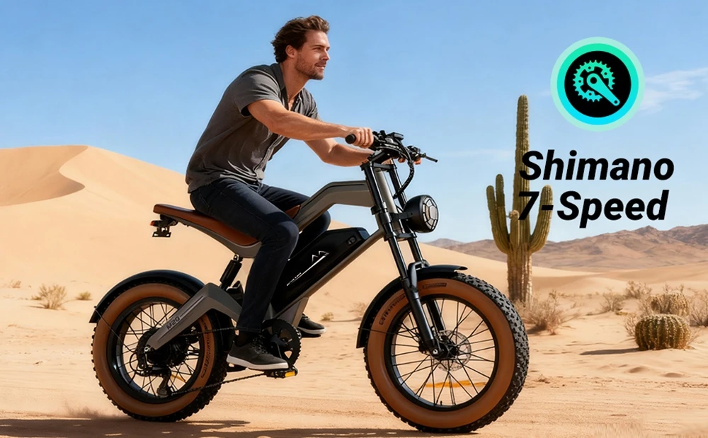 ZONVEER M20 Electric Bike, 1000W (1500W Peak) Motor, 48V 18.2Ah Battery, 55km/h Max Speed, 60km PAS Range, 20