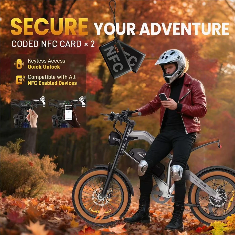ZONVEER M20 Electric Bike, 1000W (1500W Peak) Motor, 48V 18.2Ah Battery, 55km/h Max Speed, 60km PAS Range, 20