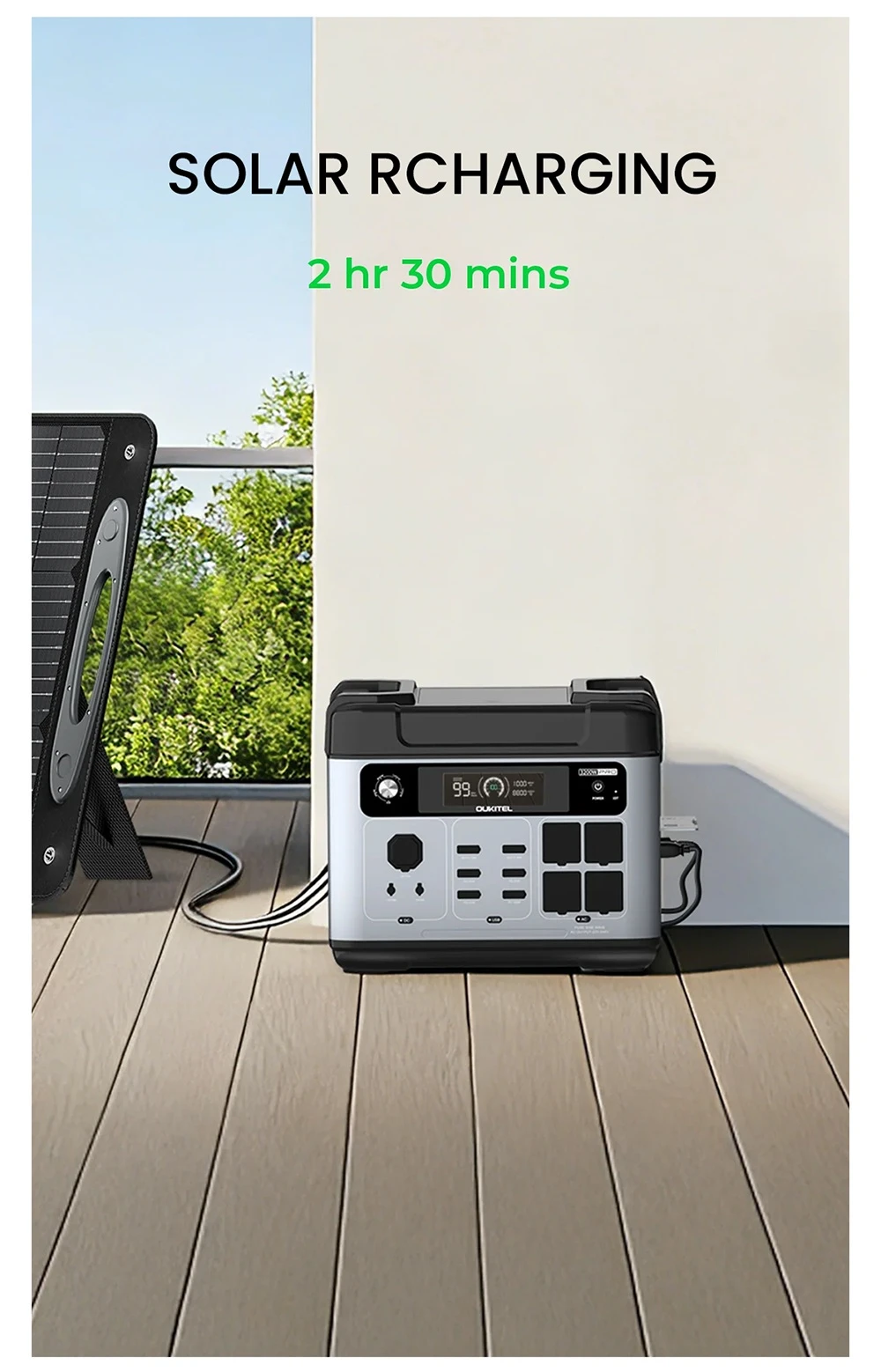 OUKITEL P2001 Pro 3200W Portable Power Station, 2048Wh LiFePO4, 4×AC Outlets (6400W Surge), Ultra-Fast AC & Solar Charging, UPS Backup, 4 USB-C & 2 USB-QC, MPPT Solar Generator for Home & Outdoor