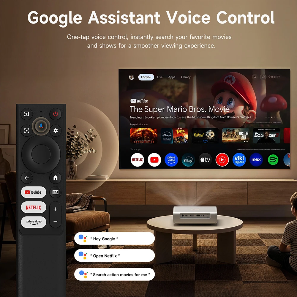 ETOE Dolphin 2 Projector, RGB Laser 1080P FHD, Google TV, 800 ANSI Lumens, 110% BT.2020 Color Gamut, Auto Keystone & Focus, 2H Battery Life, Dolby Audio, WiFi Bluetooth, HDMI 2.1 USB-C, 40–120 Inch Projection
