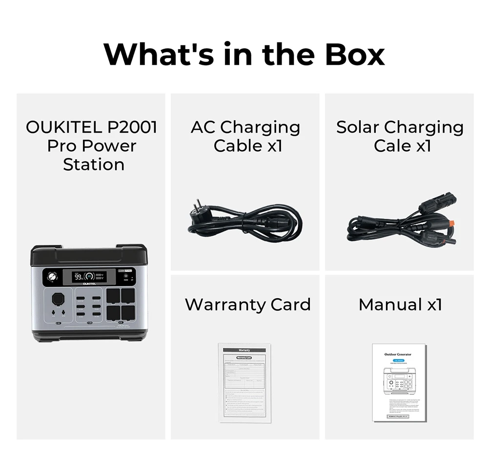 OUKITEL P2001 Pro 3200W Portable Power Station, 2048Wh LiFePO4, 4×AC Outlets (6400W Surge), Ultra-Fast AC & Solar Charging, UPS Backup, 4 USB-C & 2 USB-QC, MPPT Solar Generator for Home & Outdoor