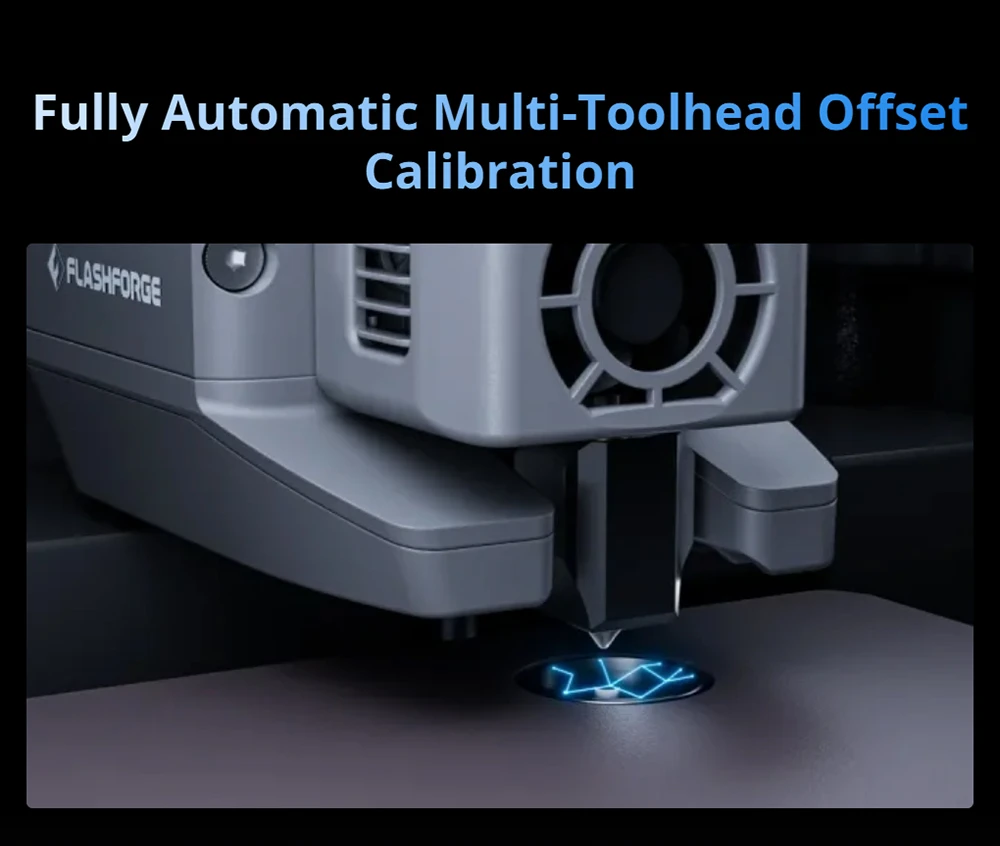 Flashforge Creator 5 3D Printer, 4 Independent Toolheads, 256×256×256mm Build Volume, 600mm/s Travel Speed, Auto Leveling, 320°C Nozzle, Multi-Color Multi-Material Printing, WiFi Remote Monitoring, PEI Flexible Plate