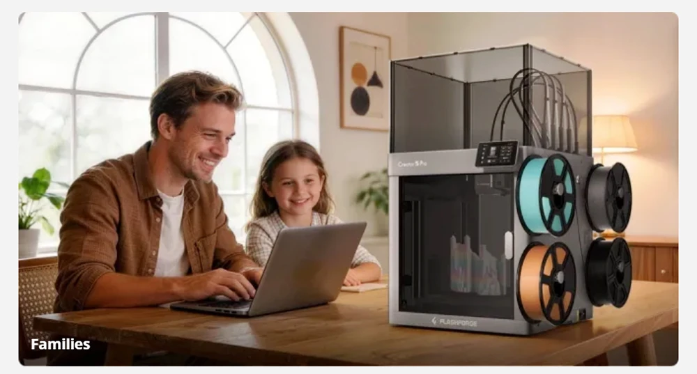Flashforge Creator 5 Pro 3D Printer, 4 Independent Toolheads, 600mm/s Travel Speed, 256×256×256mm Build Volume, 320°C Extruder, Heated Chamber, HEPA13 Air Filtration, Auto Leveling, WiFi Remote Monitoring