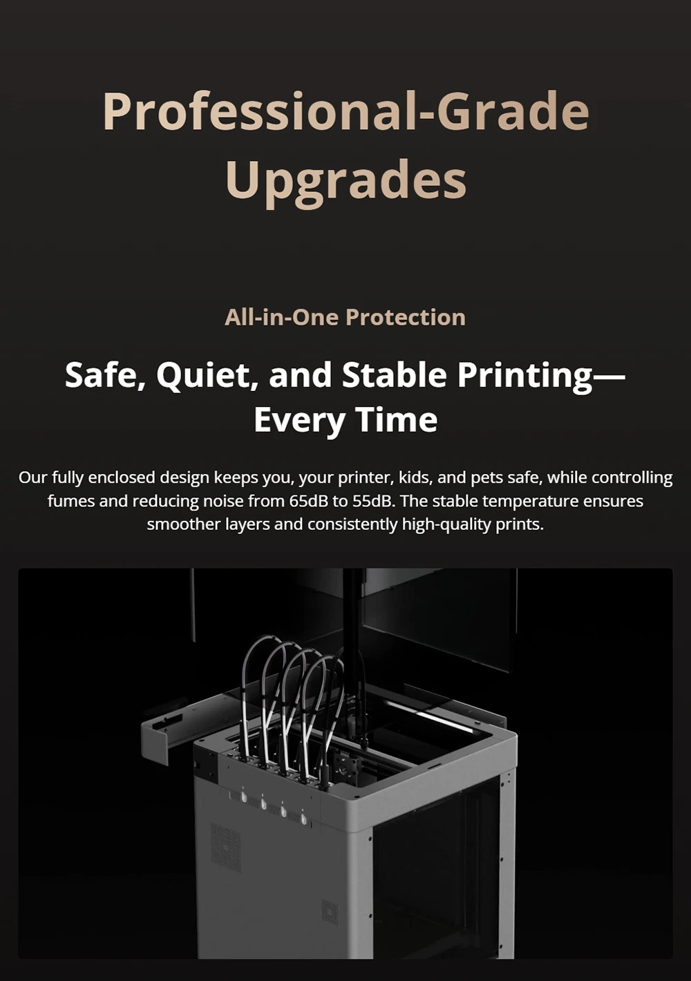 Flashforge Creator 5 Pro 3D Printer, 4 Independent Toolheads, 600mm/s Travel Speed, 256×256×256mm Build Volume, 320°C Extruder, Heated Chamber, HEPA13 Air Filtration, Auto Leveling, WiFi Remote Monitoring