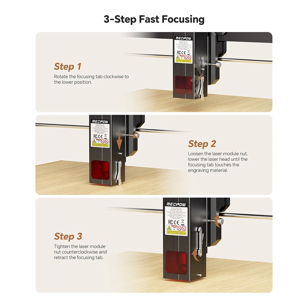 Mecpow X3S 12W Laser Engraver, 10000mm/min High Speed, 0.01mm Precision, 360×360mm Working Area, Expandable to 360×730mm, WiFi & USB-C Connectivity, LightBurn Compatible, Tilt Protection System