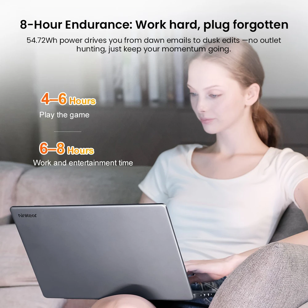 Ninkear A15 Pro Laptop, 16 Inch 2.5K 120Hz IPS Display, AMD Ryzen 5 5500U, 16GB DDR4 RAM, 1TB SSD, AMD Radeon Graphics, WiFi 6 Bluetooth 5.2, Fingerprint Unlock, 2*Type-C (Full-featured), 2*USB 3.0, 1*HDMI, 1*Micro SD Slot, 1*3.5mm Audio Jack