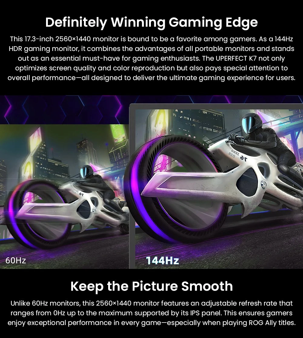 UPERFECT UGame K7 Gaming Monitor â€“ HordozhatÃ³sÃ¡g Ã©s sokoldalÃºsÃ¡g