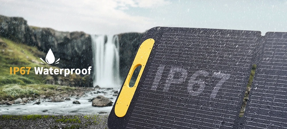 VTOMAN VS110 110W Foldable Solar Panel, 23% High-Efficiency Monocrystalline Cells, IP67 Waterproof ETFE Surface, Adjustable Kickstand, MC4 Connector for Portable Power Stations