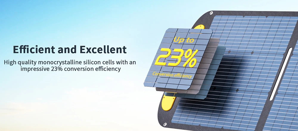 VTOMAN VS200 200W Foldable Solar Panel, 23% High-Efficiency Monocrystalline Cells, IP67 Waterproof ETFE Surface, Adjustable Kickstand, MC4 Connector for Portable Power Stations