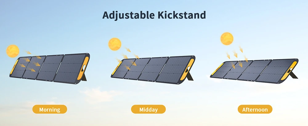 VTOMAN VS200 200W Foldable Solar Panel, 23% High-Efficiency Monocrystalline Cells, IP67 Waterproof ETFE Surface, Adjustable Kickstand, MC4 Connector for Portable Power Stations