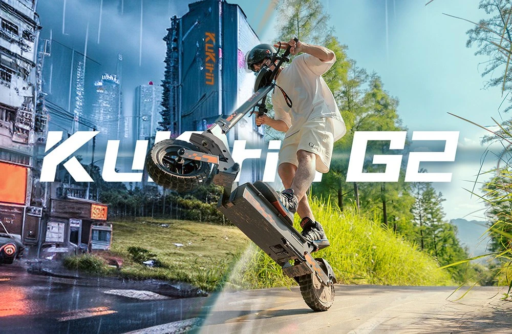 KuKirin G2 Összecsukható Elektromos roller 2026 Frissítés 800W Motor 48V 15.6Ah Akkumulátor 10 hüvelykes Gumiabroncs 45km/h Max. Sebesség 55km Hatótávolság Érintőképernyős Kijelző Tárcsafék 7 Világítási Rendszer