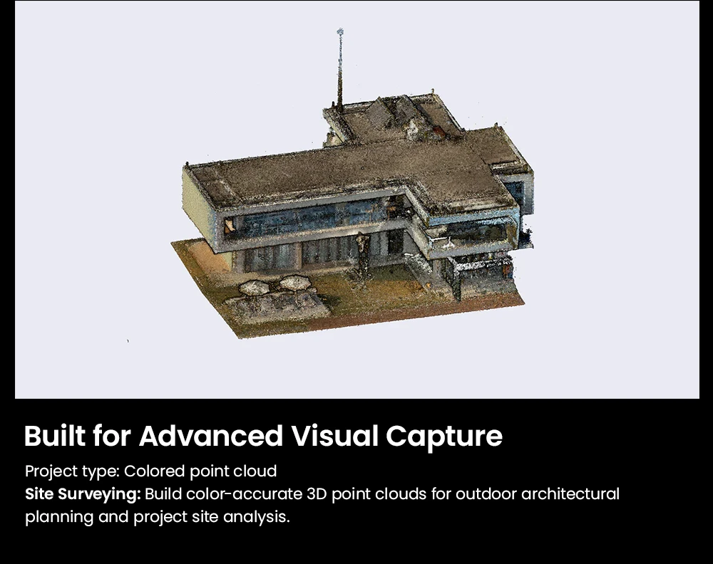 3DMakerpro Raven Max LiDAR Scanner, Dual 12MP Cameras, 100m Scan Range, Enhanced RGB Point Clouds, 150,000 Points/s, 360°×40° FOV, 4K True-Color Capture, 32GB Storage, 12000mAh Battery, Wi-Fi 5