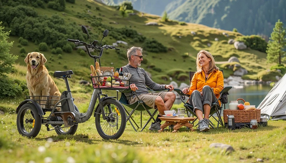 Cysum AG1 Pro Electric Tricycle, 750W High-Speed Motor, 48V 20Ah Battery, 100km Range, 25km/h Top Speed, SHIMANO MT200 Hydraulic Disc Brakes, Front & Rear Cargo Baskets, Shock-absorbing Front Fork & Seat, NFC Unlock, IPX5