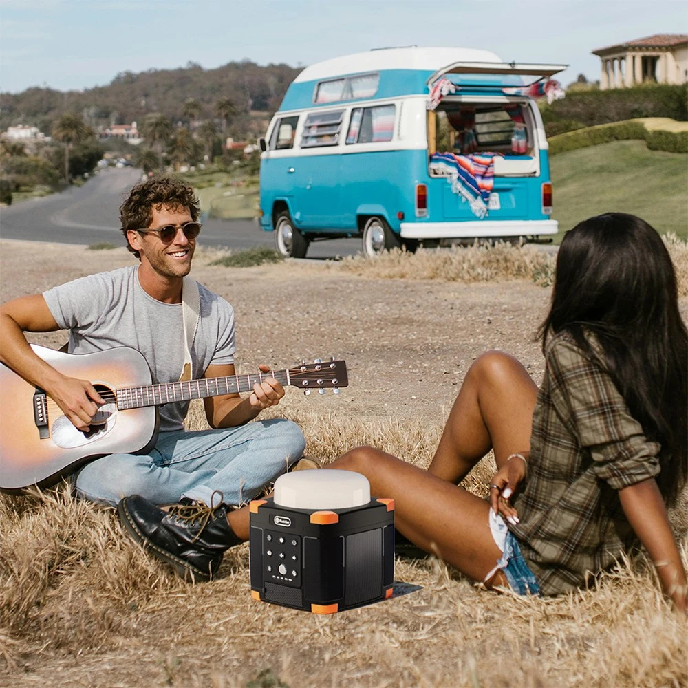 FlashFish FL9-A Multifunctional Power Station, 56Wh / 15600mAh Lithium Battery, 45W USB-C PD Fast Charging, Dual 15W Bluetooth 5.0 Speakers, 700LM 3-Mode Camping Lantern, TWS Stereo Sound, SOS Emergency Light