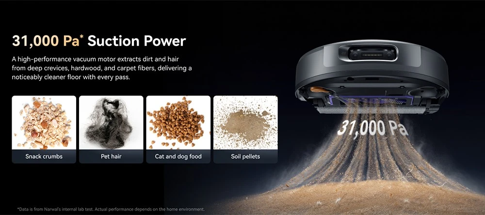 Narwal Flow 2 Robot Vacuum & Mop, 31,000Pa Suction, Dual 1080P AI Vision, Hidden LiDAR Navigation, 100°C Hot Water Self-Cleaning, 7000mAh Battery, Zero-Tangle System, 2.4L Auto Dust Collection, 120-Day Maintenance-Free Base Station