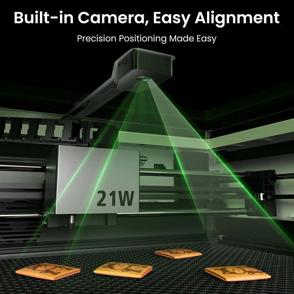 SCULPFUN E1 Pro 21W Enclosed Laser Engraver, 400×320mm Working Area, 0.06×0.08mm Laser Spot, 600mm/s Speed, Built-in Camera, CoreXY Structure, WiFi Connectivity, Class 1 Safety, Air Assist & Honeycomb Panel Included