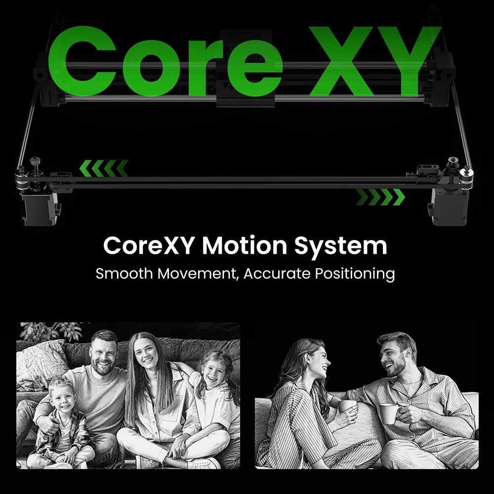 SCULPFUN E1 Pro 21W Enclosed Laser Engraver, 400×320mm Working Area, 0.06×0.08mm Laser Spot, 600mm/s Speed, Built-in Camera, CoreXY Structure, WiFi Connectivity, Class 1 Safety, Air Assist & Honeycomb Panel Included