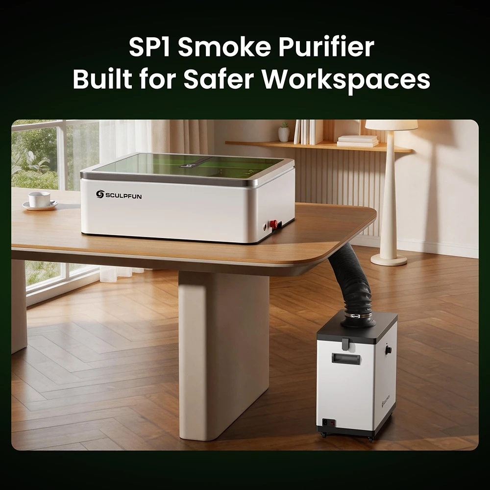SCULPFUN E1 Pro 21W Enclosed Laser Engraver, 400×320mm Working Area, 0.06×0.08mm Laser Spot, 600mm/s Speed, Built-in Camera, CoreXY Structure, WiFi Connectivity, Class 1 Safety, Air Assist & Honeycomb Panel Included