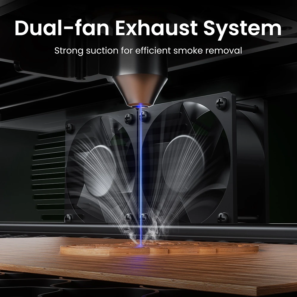 Graveur laser double SCULPFUN E1 Pro, diode 455 nm 21 W + laser infrarouge 1064 nm 3 W, zone de travail 400 × 320 mm, gravure haute vitesse 600 mm/s, caméra intégrée, système de mouvement CoreXY, sécurité classe 1, contrôle via application Wi-Fi