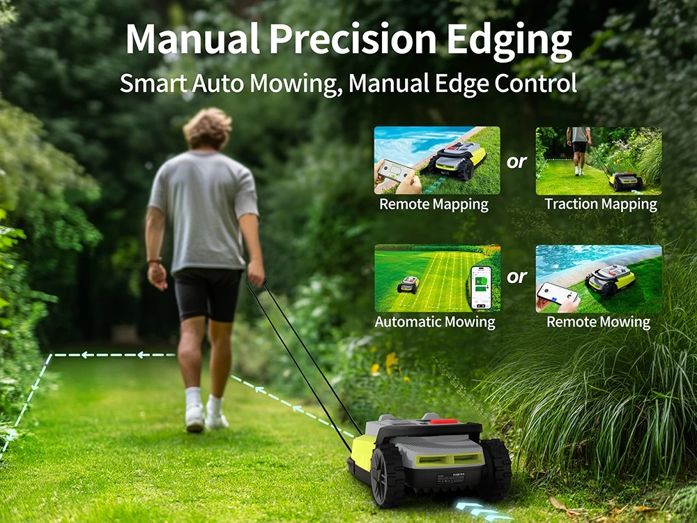 UBHOME M10 Robotic Lawn Mower, RTK + AI Vision Navigation, No Perimeter Wire, 7000㎡ Coverage, Multi-Zone (Up to 15), 55% Slope, Centimeter-Level Mapping, Smart Obstacle Avoidance, 230mm Cutting Width, 5.2Ah Battery, App Control