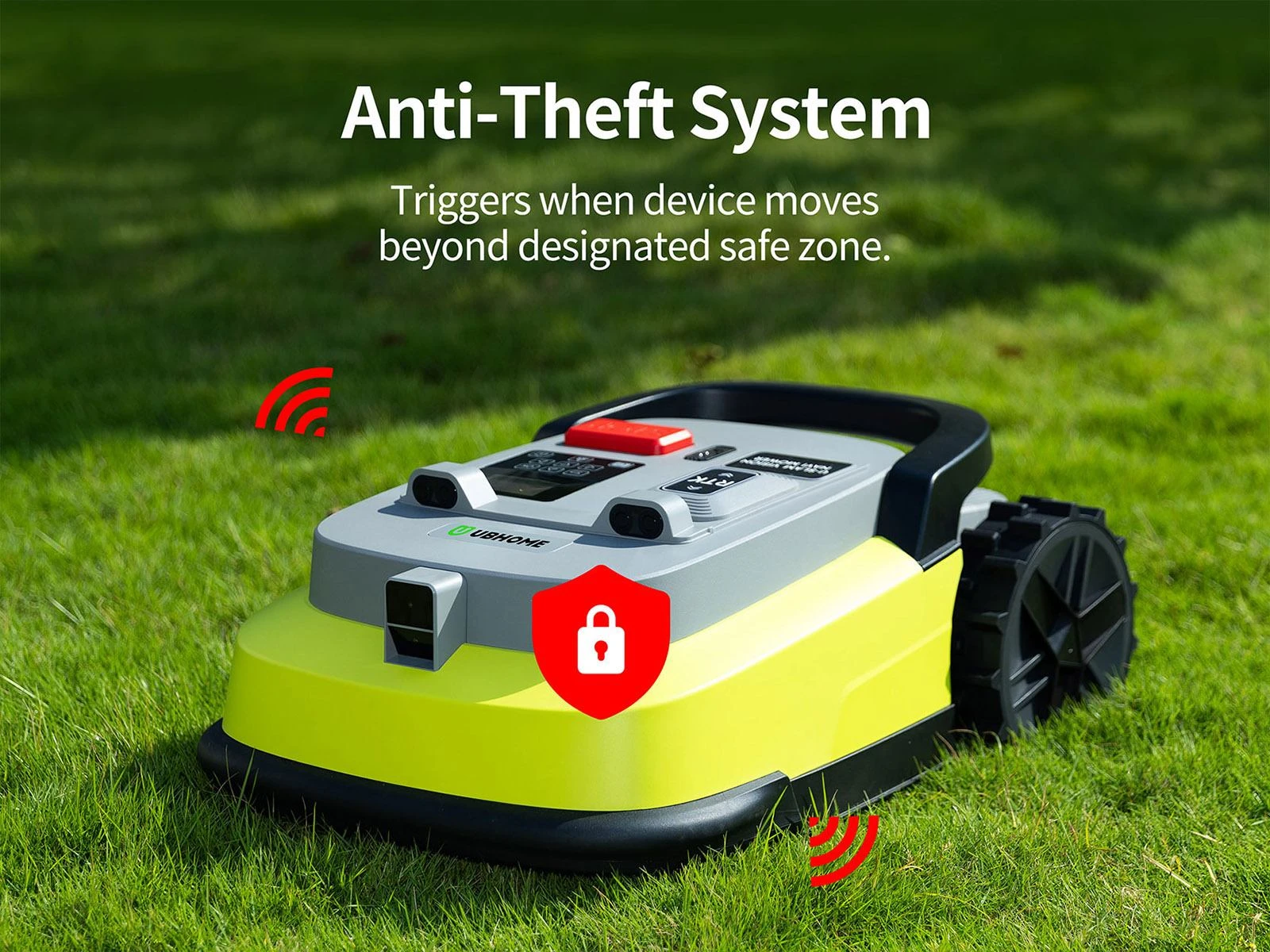 UBHOME M10 Robotic Lawn Mower, RTK + AI Vision Navigation, No Perimeter Wire, 7000㎡ Coverage, Multi-Zone (Up to 15), 55% Slope, Centimeter-Level Mapping, Smart Obstacle Avoidance, 230mm Cutting Width, 5.2Ah Battery, App Control
