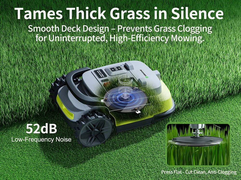 UBHOME M10 Robotic Lawn Mower, RTK + AI Vision Navigation, No Perimeter Wire, 7000㎡ Coverage, Multi-Zone (Up to 15), 55% Slope, Centimeter-Level Mapping, Smart Obstacle Avoidance, 230mm Cutting Width, 5.2Ah Battery, App Control