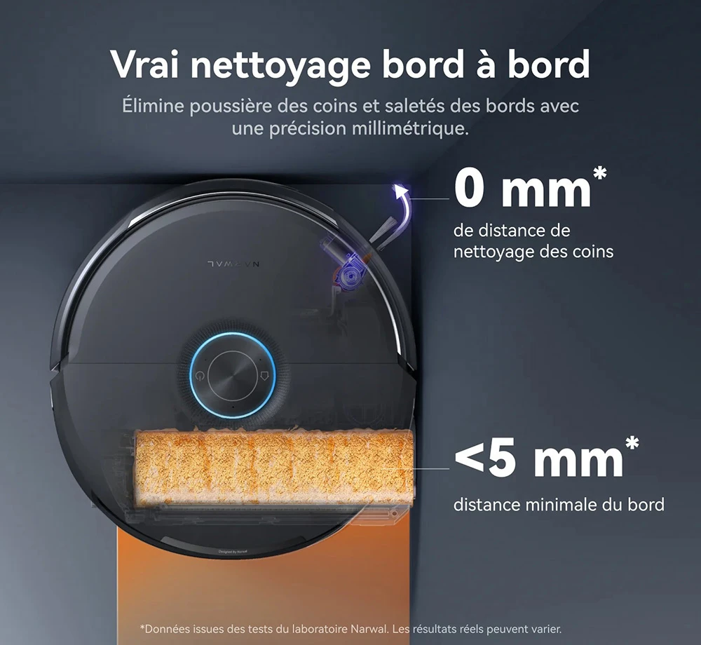Narwal Flow 2 Robot Aspirateur et Laveur, aspiration 31 000 Pa, double vision IA 1080P, navigation LiDAR cachée, nettoyage à l'eau chaude 60 °C, batterie 7000 mAh, système anti-enchevêtrement, auto-vidage 2,4 L, station sans entretien 120 jours
