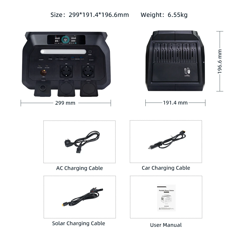 Station d'alimentation portable IEETek P800, puissance de sortie sinusoïdale pure de 800 W, puissance de crête de 1 600 W, batterie LiFePO4 de 512 Wh, charge rapide en 1,2 h, alimentation de secours EPS ≤ 10 ms, rendement de conversion de 95 %, plus de 4 000 cycles, 10 sorties pour le camping et les situations d'urgence.