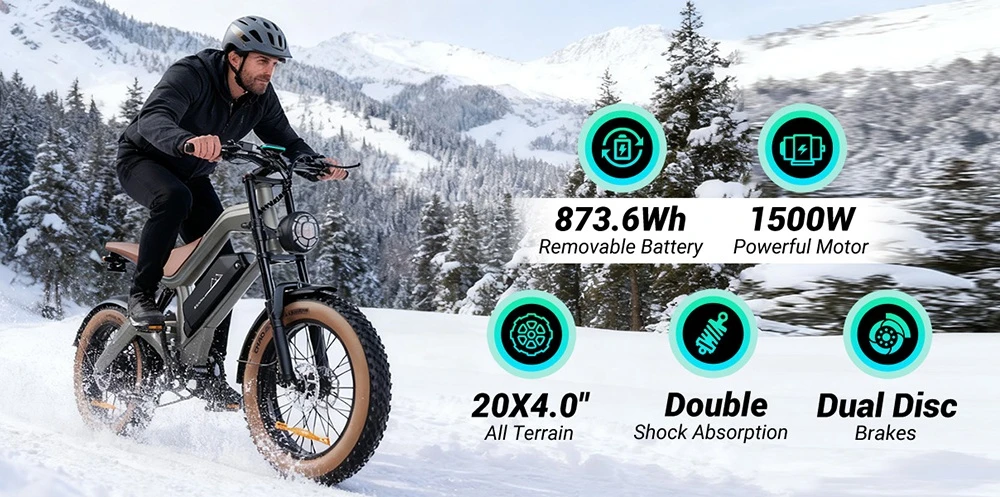 ZONVEER M20 elektromos kerékpár, 1500W csúcsteljesítményű motorral