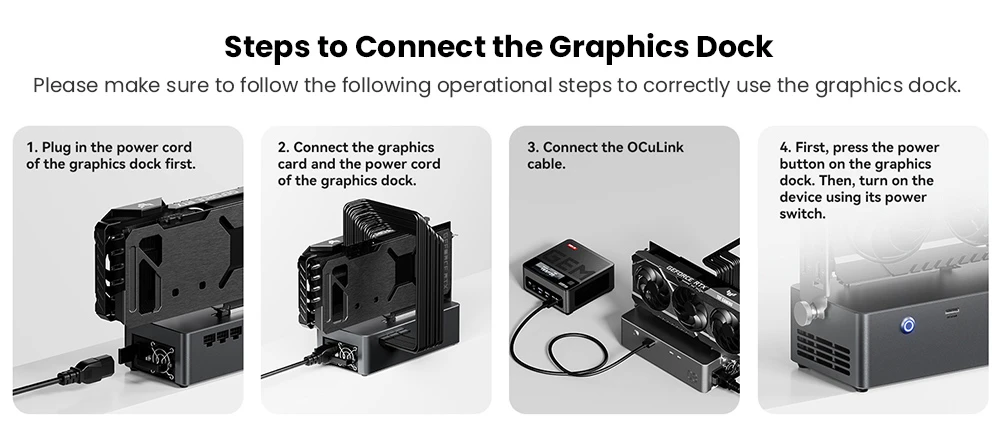 AOOSTAR AG03 Graphics Card Dock, Thunderbolt 5 + OCuLink PCIe 4.0 x4 External GPU Dock, Built-in 800W Power Supply, Up to 500W GPU Power Output, Supports AMD & NVIDIA Graphics Cards