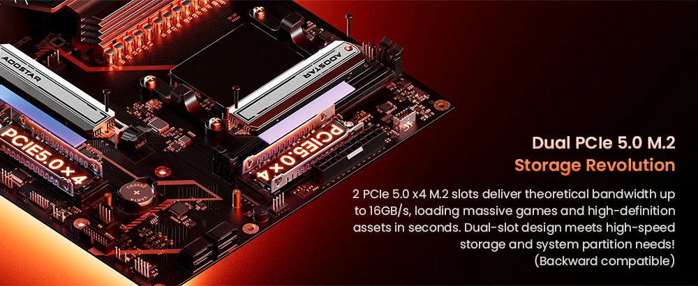 AOOSTAR TA95X3D Desktop PC Motherboard, AMD Ryzen 9 9955HX3D, 16-Core 32-Thread, Up to 5.4GHz, 128MB L3 Cache, DDR5-5600, EXPO Overclocking Support, PCIe 5.0, Dual M.2 NVMe, 5G LAN, HDMI + DP + USB 3.0 Ports