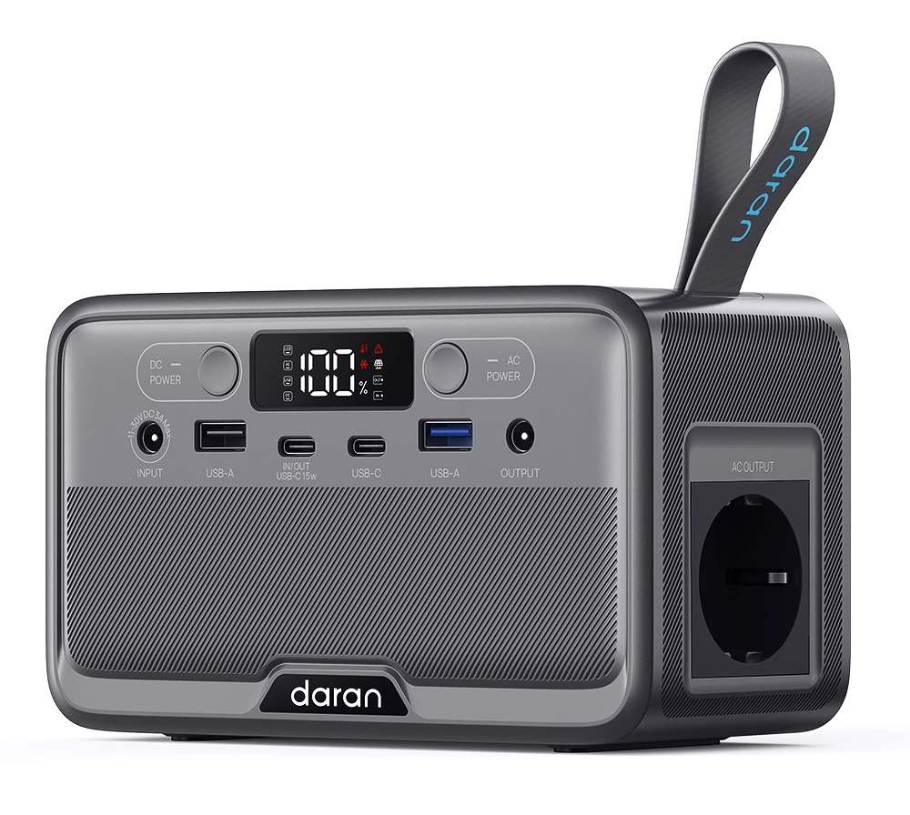 DaranEner YOUYO R100 Pro Portable Power Station, 99Wh LiFePO4 Battery, 100W Pure Sine Wave Output, 200W Surge, 30W Solar Input, 65W USB-C PD, Dual 18W USB-A, 60W DC5521 Output for Camping, Road Trips & Emergency Power
