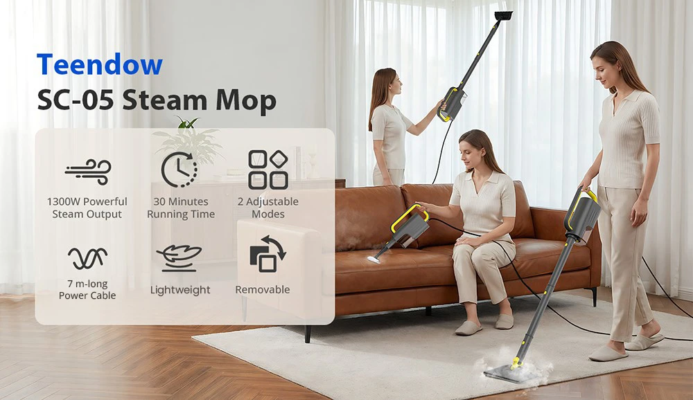 Teendow SC-05 gőztisztító – 1300W teljesítmény