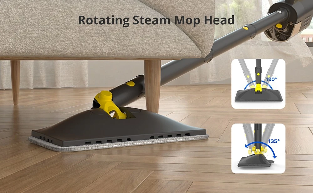 Teendow SC-05 Floor Steam Cleaner, 1300W Power, 15s Fast Heating, 300mL Water Tank, 30-Min Runtime, 2 Adjustable Steam Modes, 7m Power Cord, 180° Swivel Mop Head, 135° Vertical Rotation