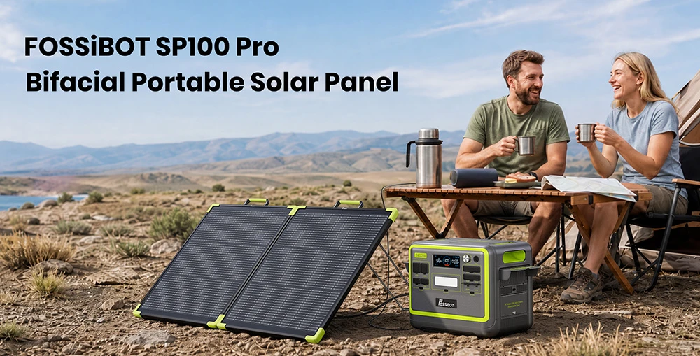 FOSSiBOT SP100 Pro bifacial hordozható napelem