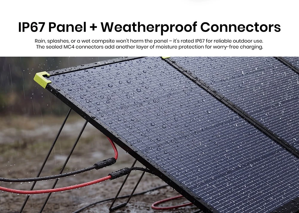 FOSSiBOT SP400 Pro Bifacial Portable Solar Panel, 400W Power, 25% Solar Conversion Efficiency, 10–15% Extra Power Gain, IP67 Waterproof, Foldable Design, MC4 to XT60 Cable, Series & Parallel Connection