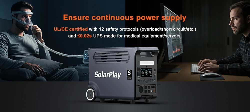 SolarPlay Q3600 csatlakozókkal és kijelzővel