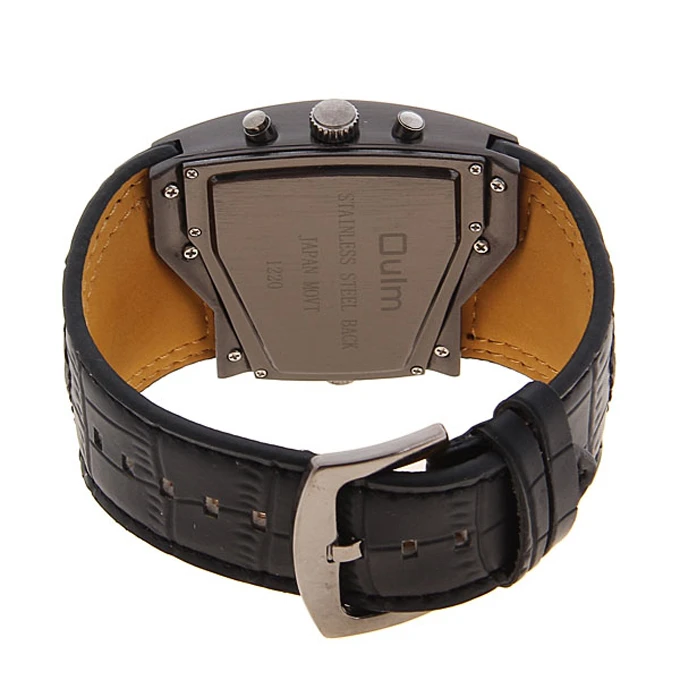 Hot Selling Oulm Men s Dual Quartz Movement Leather Band Watch