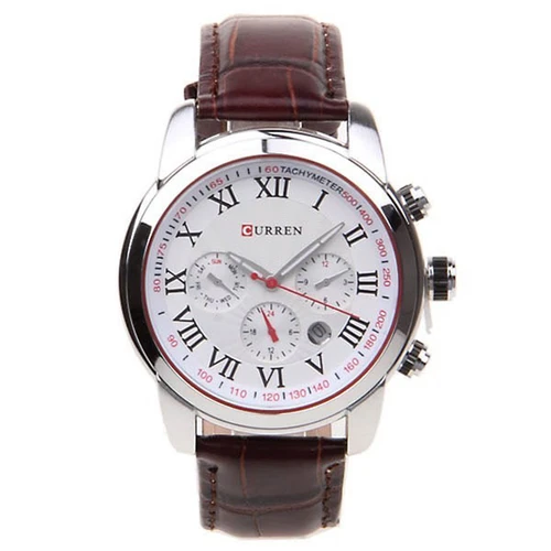 Curren round cheap dial analog watch