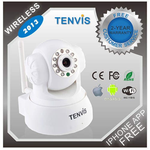 HD 720 P Wireless WiFi Tenvis IP Camera Home Security Network CCTV Night Vision 