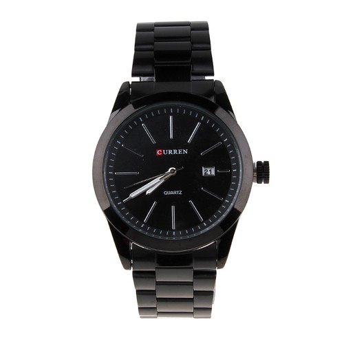 curren black stainless steel watch