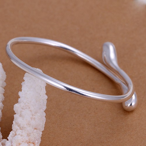 Silver Shining Double Round Head Women's Bracelet