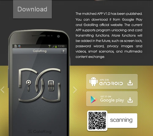 GalaGreat GalaRing Smart Ring G1 Anillo NFC para teléfono inteligente /  tableta con puertas de desbloqueo Tarjetas