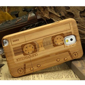 Audio Tape Pattern Detachable Bamboo Wooden Wood Case Cover for Samsung Galaxy Note 3 III N9000