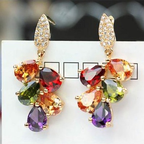 Trendy Women Jewelry Metallic Sparkly Rhinestones Earrings Jewelry