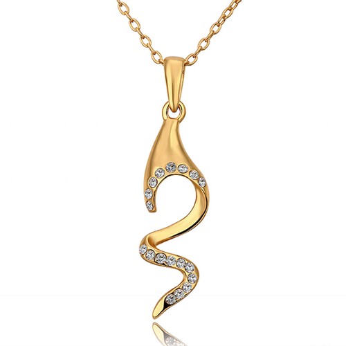 Women Jewelry 18K Twisted Style Necklace with Rhinestones
