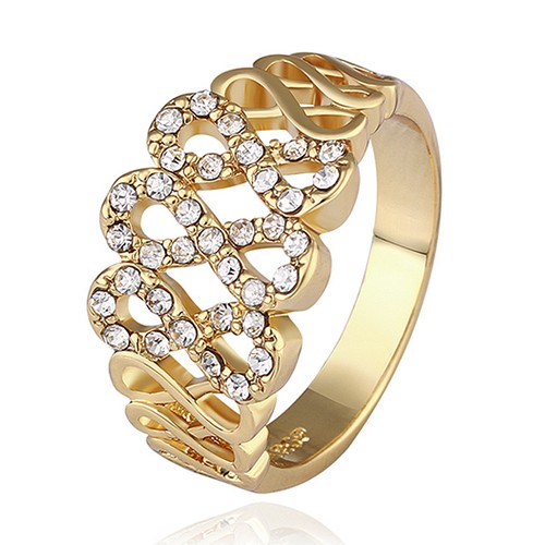Fashion Gold Color Personalized Ring - 8 Size
