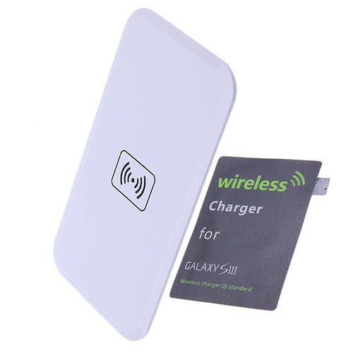 Qi Wireless Charging Pad With Wireless Receiver For Galaxy S3 White